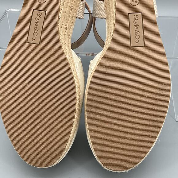 NEW Style & Co Women’s Mailena Wedge Espadrille Sandals Beige Size 8W - Picture 10 of 10